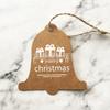 Campana Muñeco de Nieve Navideño Etiqueta Kraft impresa en blanco Feliz Navidad embalaje para regalo de repostería