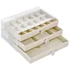 Caixa de Joias Transparente, Brincos de Múltiplas Camadas, Brincos, Caixa de Armazenamento de Anéis, Gaveta Tipo Caixa para Colar, Pulseira, Caixa de Joias, Caixa de Acrílico