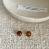 Pendientes Retro de Ojo de Tigre y Perla para Otoño e Invierno Pendientes Maillard de Alta Gama Joyería para Oreja con Perforación Versátil 925 para Mujer