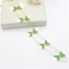 Colar Trevo de Quatro Folhas Dupla Face Aço Inoxidável 10 Flores Moda Transfronteiriça Novo Ouro 18K Titânio Não Desbota Fabricante Atacado