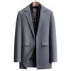 Forro de plumón de ganso removible Abrigo exterior de lana de doble cara Cortavientos para hombre Otoño e Invierno Abrigo de lana de longitud media Chaqueta casual de negocios para hombre