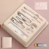 Set de Regalo de 6 Cortauñas Graduados Estilo Alemán, Herramientas para Manicura y Cuidado de Uñas en Casa, Cortauñas Antisalpicaduras, Limpiador de Oídos, Tijeras