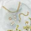Juego de Joyería de Collar en Forma de V Más Vendido en Oriente Medio Cadena de Aluminio Anillo de Cadena Collar Multicapa Pulsera Hierro