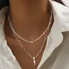 Collar de Temperamento con Diamantes Verdes Popular Normcore Estilo Frío Transfronterizo Europeo y Americano Cadena de Clavícula Brillante de Lujo Ligero de Alta Gama para Mujer