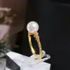 Accesorios DIY Plata de Ley S925 Anillo Sencillo Clásico con Montura para Perla Base de Anillo Hecha a Mano Semiacabado Versátil 8-9
