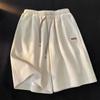 Pantalones de Pijama Pantalones Cortos de Seda de Hielo para Hombre Verano Marca de Moda Color Sólido Combinación con Todo Deportes Pantalones hasta la Rodilla Pantalones Casuales Sueltos Estilo Hong Kong
