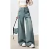 Jeans de Pierna Ancha de Color Claro para Mujer, Tendencia Verano 2026 Nuevo Estilo, Caída Relajada, Pantalones Rectos Sueltos de Cintura Alta