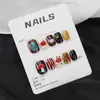 Pegatinas de Uñas de Seguridad para Año Nuevo de Niña de Dibujos Animados Lindas Cortas, Parches de Uñas Removibles