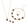 Conjunto de cuatro piezas de collar, pendientes, anillo y pulsera con corazón de melocotón, joyería de amor de cristal europea y americana transfronteriza de Amazon.