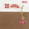 Ins Style Blue Zircon Brincos Cobre Banhado 18K Ouro Real Picareta Broca Flor Brincos Cross-border Estilo Coreano Terno Brincos