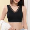 Primavera y Verano Nuevo Encaje Hermoso Espalda Descubierta Tubo Top Envuelto en el Pecho sin Aro de Acero Sexy Chaleco de Espalda Hermosa en U Ropa Interior con Cuello en V para Mujer