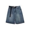 Pearl Krabs Verano Perezoso Nuevo Nicho Cinturón Suelto Denim Azul Viejo Pantalones Cortos Recortados Casual Ins