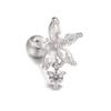 Pendientes de moda con pequeñas flores frescas Mori para mujer, con varilla de acero inoxidable perforada y clavos para las orejas, sin preocupaciones, a través de la frontera.