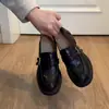 Mocasines de Cuña Gruesa con Correa y Hebilla Estilo Británico para Mujer 2026 Nueva Moda de Principios de Primavera Versátiles Zapatos de Cuero Slip-On de Suela Gruesa para Mujer