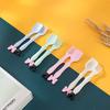 Set de cubiertos portátiles de paja de trigo transfronterizo para niños, dibujos animados, cuchara, tenedor, cubiertos de dos piezas, regalo promocional, impresión de logotipo