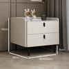 Gabinete de Almacenamiento Completo Simple de Madera Maciza Moderna Estante de Almacenamiento de Cuero Juego Completo Mesa de Noche de Pizarra de Lujo Ligero Apartamento Pequeño de Dormitorio