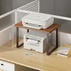 Estante de Armazenamento para Impressora, Estante de Armazenamento para Copiadora de Mesa de Escritório, Suporte Elevado de Mesa de Camada Dupla, Estante Organizadora de Arquivos Multifuncional