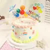 Decorações de Bolo de Aniversário Infantis Tendência Estilo Ins Coreano Urso Pintado à Mão Macarons Coloridos Balões 3D