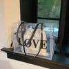 Bolsa de Grande Capacidade Feminina Verão Versátil 2023 Nova Bolsa de Ombro Transparente Textura de Geleia Bolsa Tote para Mãe e Filho/Commuter