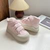 Zapatos de tabla Beier de caña alta con forro polar, suaves, lindos, cabeza grande, suela gruesa, velcro, Otoño/Invierno 2024, Nuevos Zapatos Blancos LZ6057