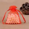 Bolsa de hilo para joyería al por mayor de fábrica color liso hilo de perla bolsa para dulces de boda empaque de joyería color liso bolsa de malla de gasa organza