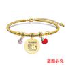 Pulsera Europea y Americana Transfronteriza Acero Inoxidable Pulsera Hueso de Serpiente Día del Maestro Manzana Roja Conmemorativa Regalo Festivo Pulsera Grabable