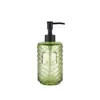 Botella de Relleno de Gel Antibacterial de Vidrio Grueso de Color de Alto Valor al por Mayor Botella con Dispensador de Presión Ondulado para Baño Lavado y Cuidado Botella para Gel de Ducha
