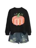Libro Calabaza Amazon Deseo Tienda Independiente Cómoda Versátil Moderna Sudadera de Manga Larga con Cuello Redondo para Mujer Otoño Invierno