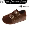 Zapatos para mujer estilo Birkenstock de cuero, suela gruesa, que aumentan la altura, completamente cerrados, colección de otoño 2026, planos versátiles casuales de punta profunda