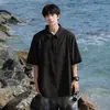 Camisa Polo de Seda de Hielo Manga Corta para Hombre Verano Moderna Holgada Transpirable Camiseta de Medio Manga para Niño Moderna