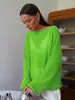 Tejido de punto calado transfronterizo estilo europeo y americano 2026 Primavera/Verano Nuevo para mujer, fino y transparente, cuello redondo grande, manga de campana, camiseta de punto