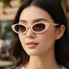 Gafas de Sol Estilo Europeo y Americano Marco Pequeño Ojo de Gato Retro Estilo Callejero Nueva Moda Protección Solar para Exteriores para Mujer Ciclismo Gafas de Sol Transfronterizas