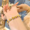 Pulsera de lujo con diamantes rosas y circonitas, ligera y moderna, con incrustaciones de huevo de paloma y diamantes amarillos de alto carbono para mujer.