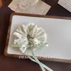 Nuevo Scrunchie de Color Verde Pasta de Frijol Floral Fresco Primavera/Verano Cinta de Moño de Algodón Puro Diadema para el Cabello de Niña Accesorio para el Cabello para Mujer