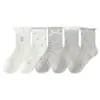 Calcetines para Niñas, Estilo Delgado de Verano, Calcetines de Algodón de Malla para Niños Clase A, Calcetines de Encaje para Estudiantes con Lazo, Calcetines de Princesa, Media Caña Sin Costuras