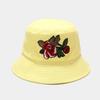 Ins Nuevo Elegante Patrón de Flor de Peonía Sombrero de Pescador para Mujer Sombrero de Cubeta de Moda para Primavera y Verano para Protección Solar al Aire Libre