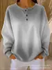 Amazon Transfronterizo Nuevo Estilo Europeo y Americano Rayas Verticales Cuello Henley Manga Larga Sudadera con Capucha Suelta Hombros Caídos Media Cremallera Top para Mujer
