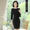 Vestido Novo de Quadril Feminino Primavera e Verão 2023 Vestido Feminino Justo Emagrecedor Slim-fit Manga Média Elegante Comprimento Médio Primavera