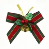 Sino de Natal com laço de cetim vermelho e verde, grampo de cabelo de árvore de Natal, acessório de cabelo, presente, decoração de roupa, acessório