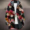 2025 Estación Independiente Transfronteriza Estampado de Leopardo Hawaiano Casual 3D Personalizado de Manga Corta Abrigo Largo de Algodón Estilo Holgado para Hombre