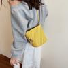 2025 Nuevo Bolso Bandolera de Verano para Mujer Tejido Bolso para Teléfono Móvil Cartera Hombro Bandolera Bolso Pequeño Color Puro Moderno y Simple
