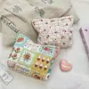 3611 Bolsa de Mano Acolchada con Forro de Flor de Rompecabezas Coreano Bolsa de Cosméticos para Mujer Bolsa de Almacenamiento Portátil de Gran Capacidad