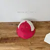 Sombrero de Pescador de Malla Media con Bordado de Fresa Estilo Coreano para Niños y Niñas, Sombrero de Sol para Exteriores Súper Lindo para Protección Solar