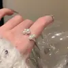 Nuevo Anillo Abierto de Perla y Circonita con Diseño de Nicho Estilo Francés para Mujer, Anillo de Dedo Índice de Lujo Ligero y Gama Alta