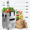 Bolsa de Compras Plegable con Ruedas Haken de Gran Capacidad para Uso Doméstico, Bolsa de Compras Ligera con Ruedas para Compras de Supermercado y Viajes, Bolsa de Equipaje para Viajes