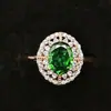 Anillo Europeo y Americano Transfronterizo S925 Corte Flor de Hielo Diamante de Alto Carbono Anillo para Mujer Seiko de alta calidad Corte Flor de Hielo Cara Incrustación de Diamantes Completa