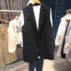 Traje pequeño casual sin mangas estilo coreano corto para mujer, chaleco con cinturón que combina con todo para mujer