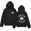 Sudadera de Moda de Diseño Simple con Estampado de Cruz y Cierre, Sudadera Casual Holgada, Chaqueta Cárdigan