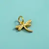 Accesorios Chapados en Plata de Ley S925 Colgante Flor Pequeña Pez Pequeño Colgante Libélula Mariposa Pequeña Pulsera de Cristal DIY Colgante Individual