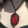 Collar Negro con Colgante de Cristal de Murciélago Rojo Gótico de Amazon Transfronterizo